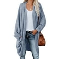 thumbnail image 1 of Dellytop Womens Open Front Knit Cardigan Long Batwing Sleeve Sweater Coat, 1 of 3