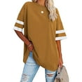 thumbnail image 1 of Dellytop Womens Oversized Tees Loose Half Sleeve Crew Neck Color Block T Shirts, 1 of 3