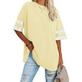 thumbnail image 1 of Dellytop Womens Oversized Tees Loose Half Sleeve Crew Neck Color Block T Shirts, 1 of 3