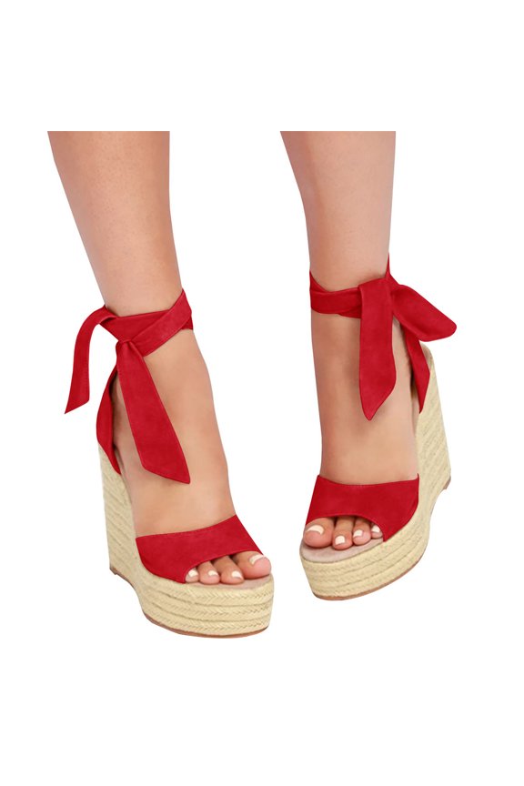 Womens Platform Espadrille Wedges Open Toe High Heel Sandals