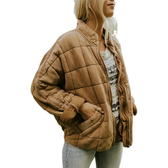 Dellytop Womens Zip Up Long Sleeve Stand Neck Warm Winter Outwears