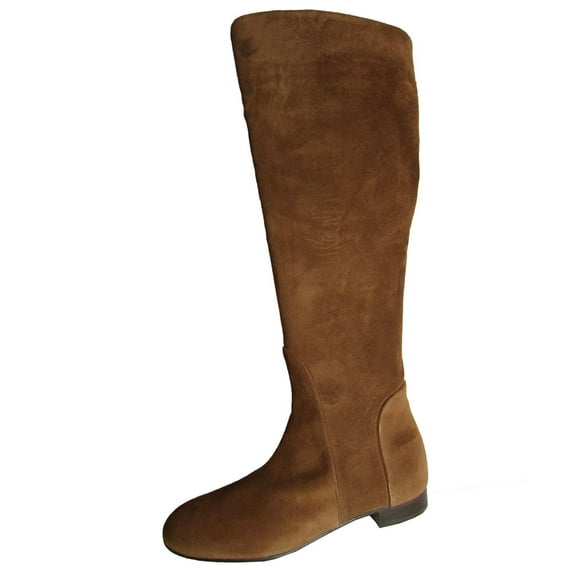 Delman Womens D-Molly Leather Riding Boot Shoe, Caramel Suede, US 6