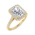 thumbnail image 1 of Delmar - Moissanite Radiant Cut Lab Diamond Engagement Ring With PavÃ© Band, 1 of 4