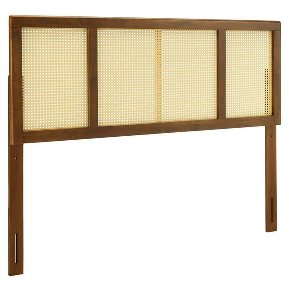 Modway Delmare Cane Full Headboard in Walnut