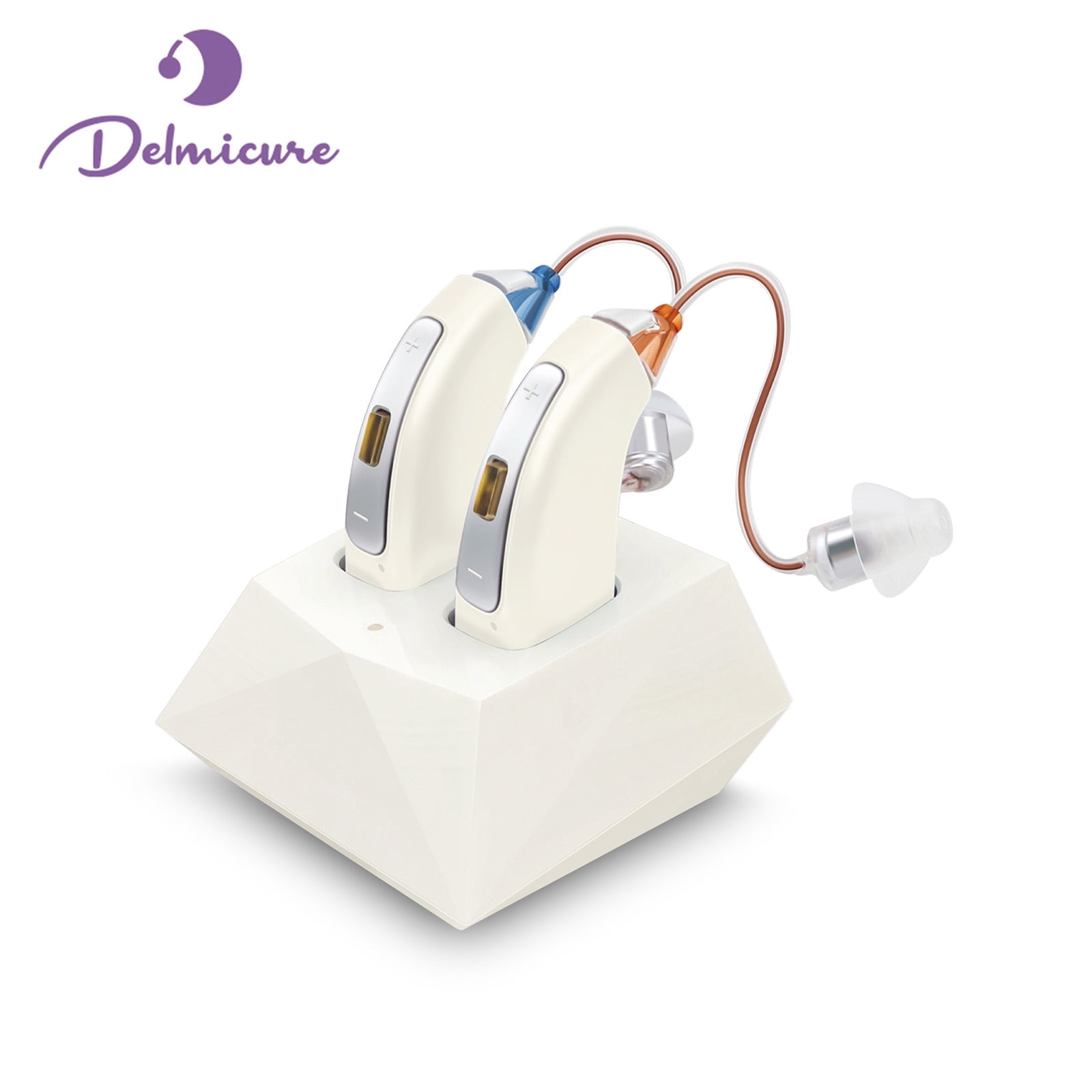 Aides Auditives Delmicure VHP-1633 - Avec étui Chargeur Portable - Beige - Numérique - Neuf Avec Accessoires