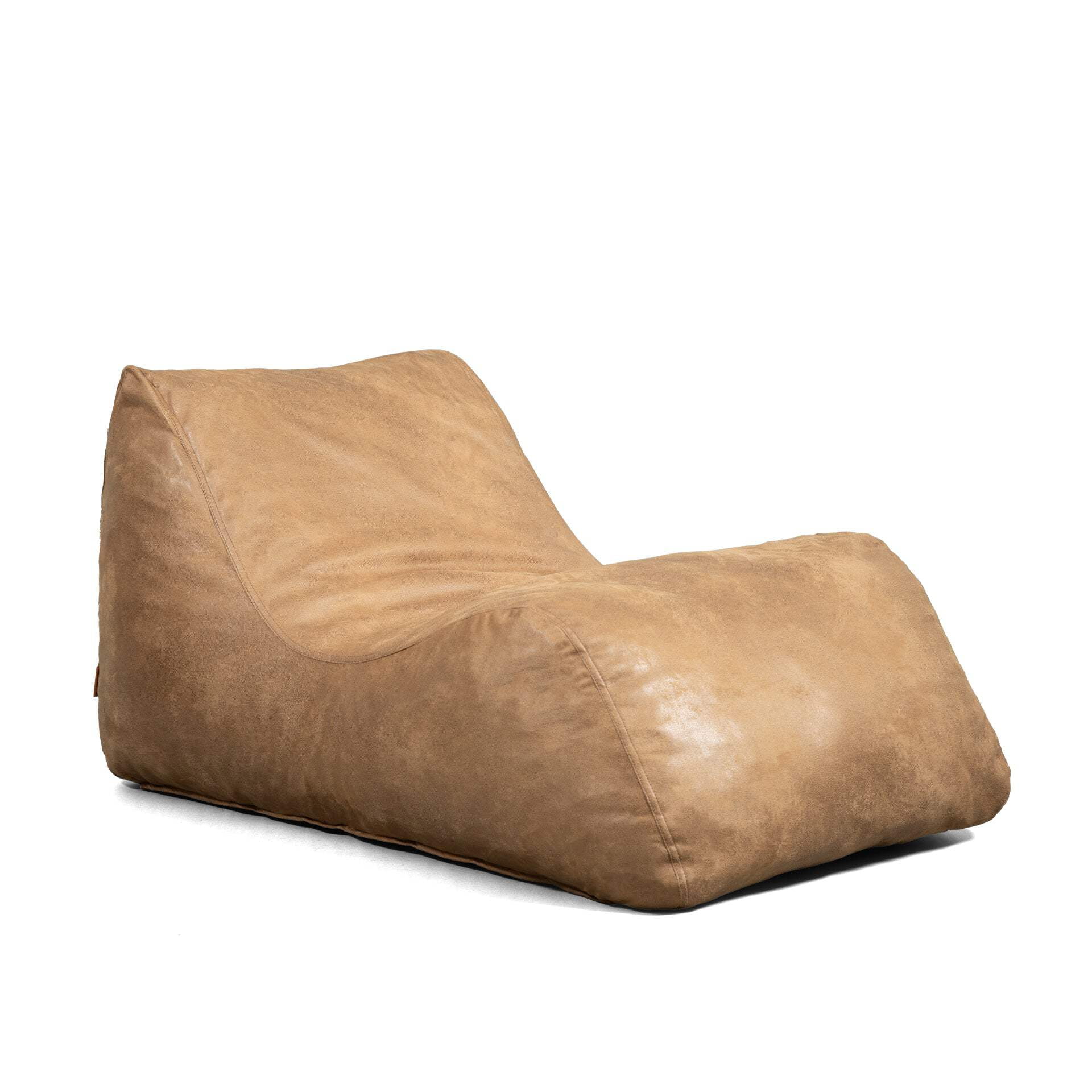 Vintage Brown Vegan Suede Ergonomic Lounger with Removable Cover