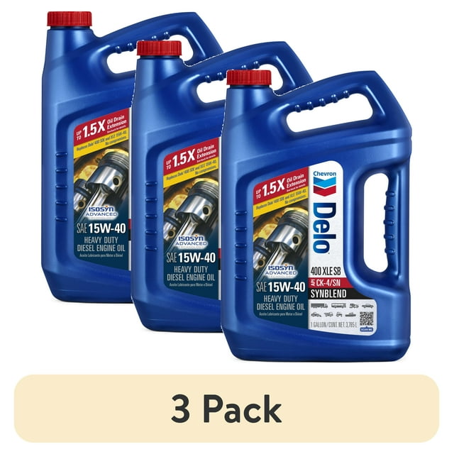 (3 pack) Delo 400 XLE SB Synthetic Blend SAE 15W-40 Heavy-Duty Diesel ...