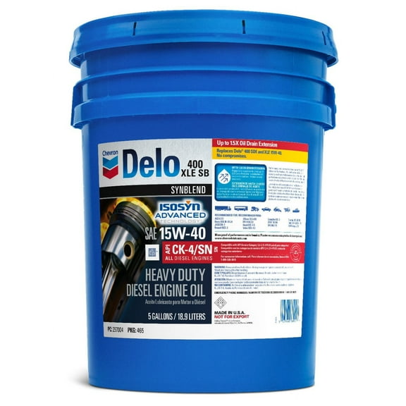 Delo 400 XLE SB Synthetic Blend SAE 15W-40 Heavy-Duty Diesel Motor Oil 5 Gallon