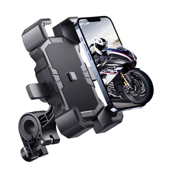 Delobon Bike Phone Holder Handlebar,Motorcycle Phone Mount,ATV Cell Phone Clamp,Scooter Phone Clip for iPhone 15 Pro Max14 13 12plus, Samsung S24Ultra S23 and More 4.7" to 7.0" inch Phone