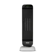 Delonghi Ceramic Digital Tower Heater: 1500W Oscillating Fan, Remote Control, Adjustable Thermostat, ETL Certified, White
