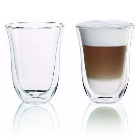 De'Longhi - 2 Latte Double Wall Thermal Glasses - Glass/Transparent