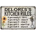 thumbnail image 1 of Delores's Kitchen Rules Chic Sign Vintage Decor 8x12 Metal Sign 208120032225, 1 of 1