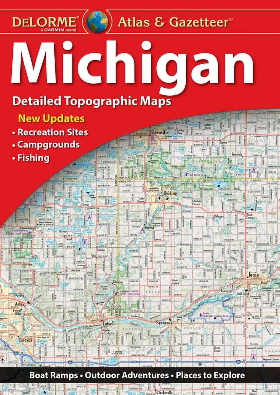 DeLorme, Atlas & Gazetteer, Michigan, Full-Color Topographic Maps ...