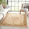 thumbnail image 1 of Delos Ivory Traditional Oriental Medallion Floral Area Rug 5x7 (5'3" x 7'3"), 1 of 9