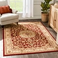 thumbnail image 1 of Delos Red Traditional Oriental Medallion Floral Area Rug 9x13 (9'3" x 12'6"), 1 of 8