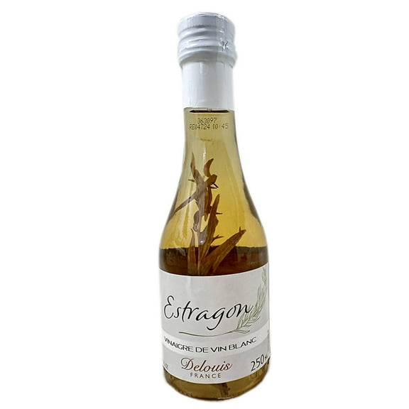 Delouis White Wine Vinegar with Fresh Tarragon, Artisanal Vinaigre, 8.5 fl oz