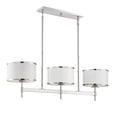 thumbnail image 1 of White with Polished Nickel Acccents Three Light Linear Chandelier from the Delphi Collection, 1 of 6
