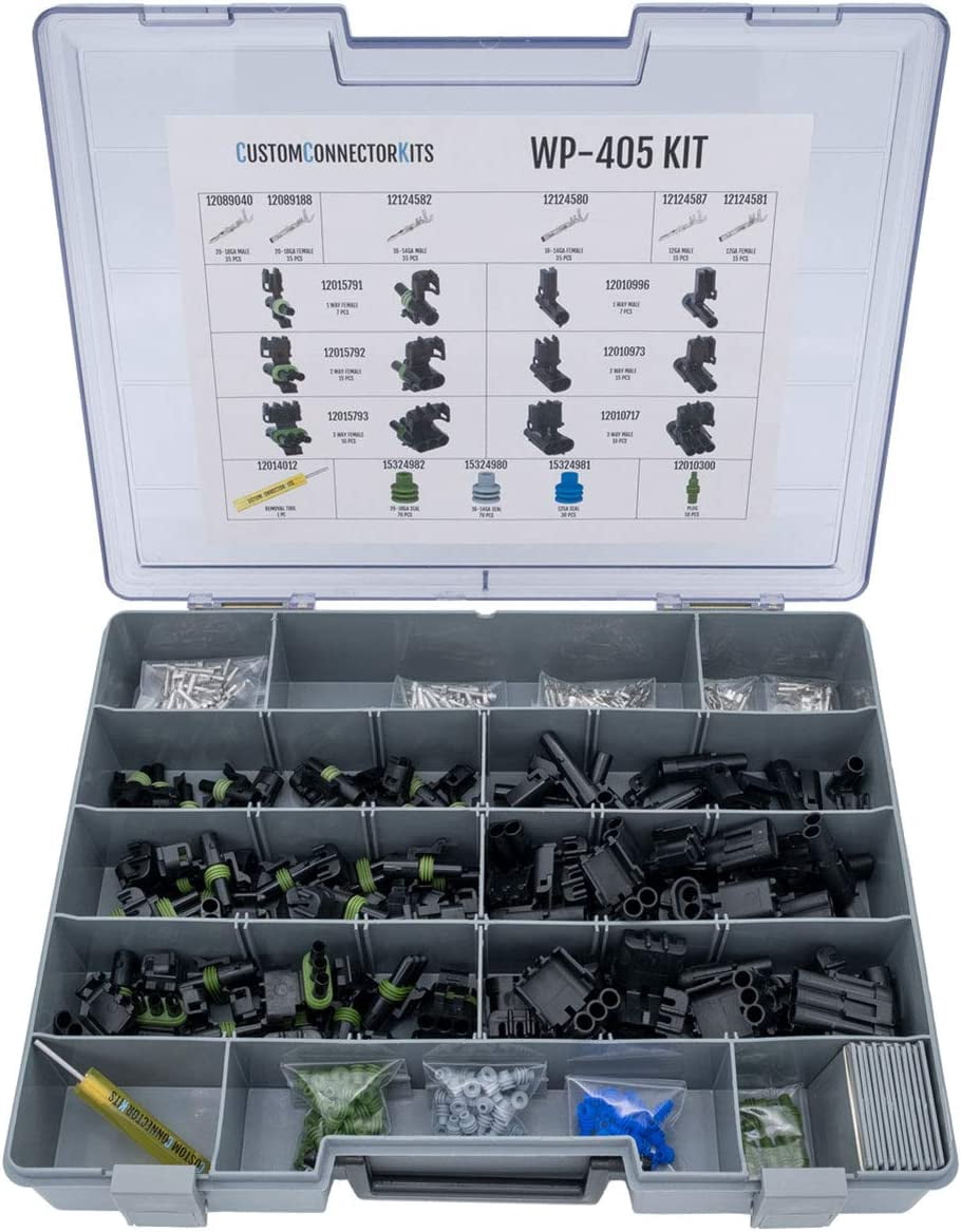 Assembled Delphi Weather Pack 6 Pin Sealed Connector Kit. 6 wire