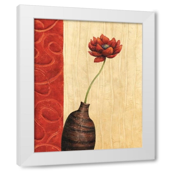 Delphine Corbin 12x14 White Modern Wood Framed Wall Art Titled - Rouge III