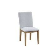 Delphine Set of 2 Gray Linen Fabric Dining Chair