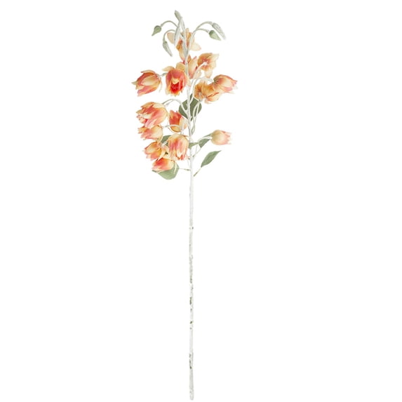 Delphinium Artificial Flower with Long Stem, Fake Larkspur Lifelike Real Touch Delphinium Latex Flower for Tall Vase Home Table Decor Wedding Flower Arrangement Decoration, 1Pc(Orange,33x4")