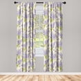 thumbnail image 1 of Delphinium Pattern Window Curtains, Simple Design Modern Leaves Greenery with Floral Pattern Art, Lightweight Decor 2-Panel Set with Rod Pocket, Pair of - 28"x95", Yellow Green Lavender, by Ambesonne, 1 of 3
