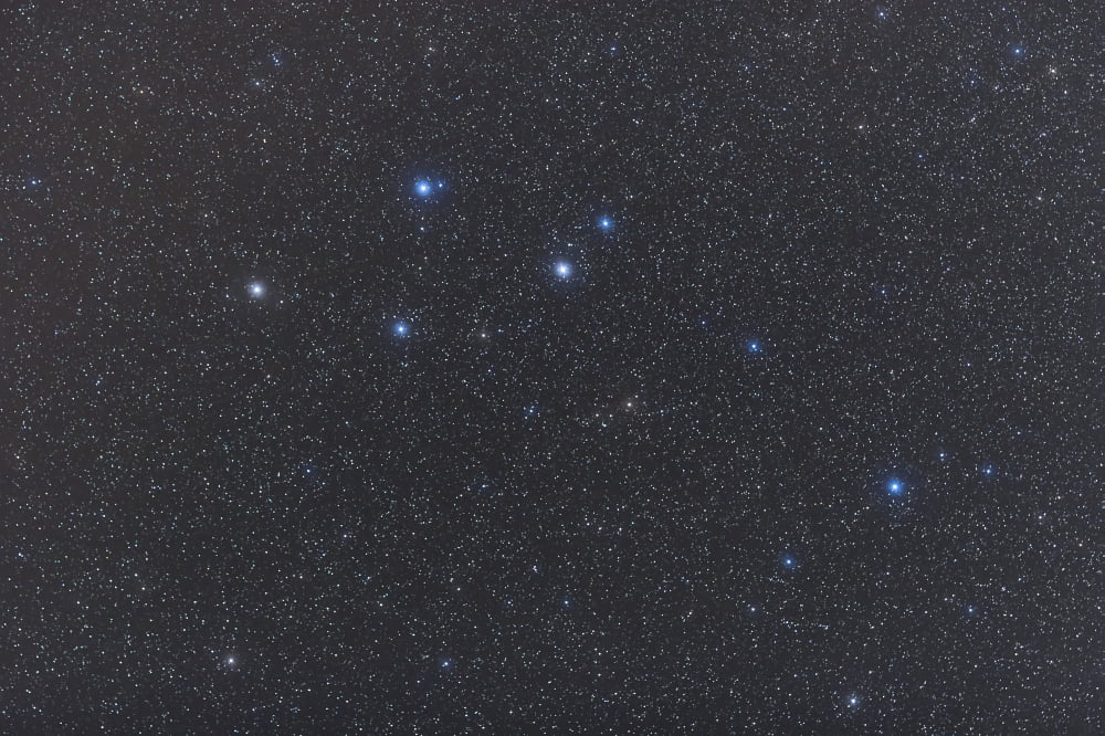 Delphinus constellation on a hazy night Canvas Art - Alan DyerStocktrek Images (18 x 12)