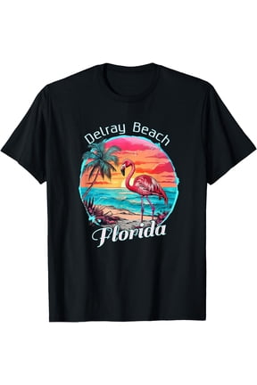 Delray Beach Florida Beach Flamingo Tropical Souvenir T-Shirt