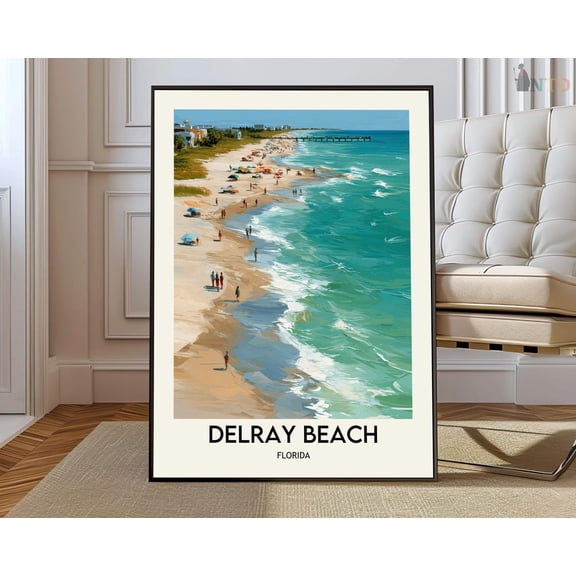 Delray Beach Florida Poster, Unframed Paper Poster 8x10in