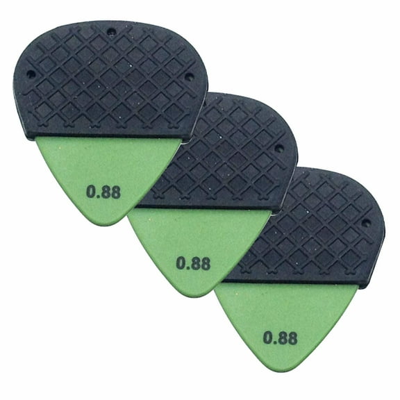 Delrin Guitar Pick with Removable Dynamic Knurl Rubber Grip Size: 0.88 (3 pack)