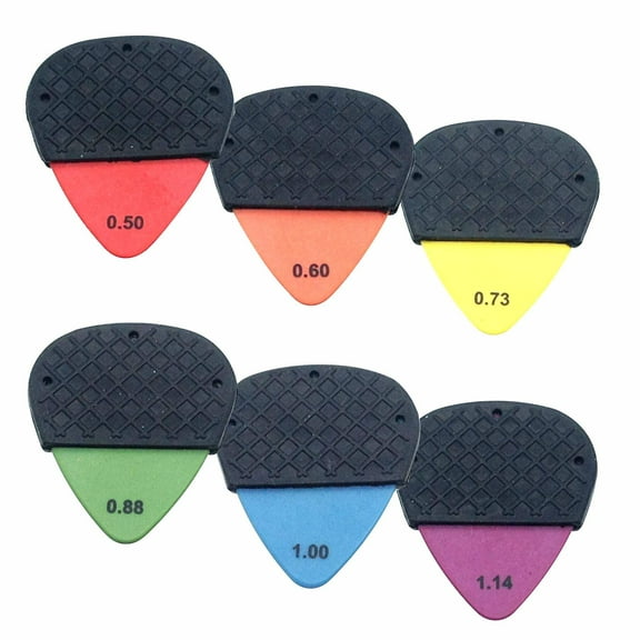 Delrin Guitar Pick with Removable Dynamic Knurl Rubber Grip Size: ASSORTMENT PACK (6 each)