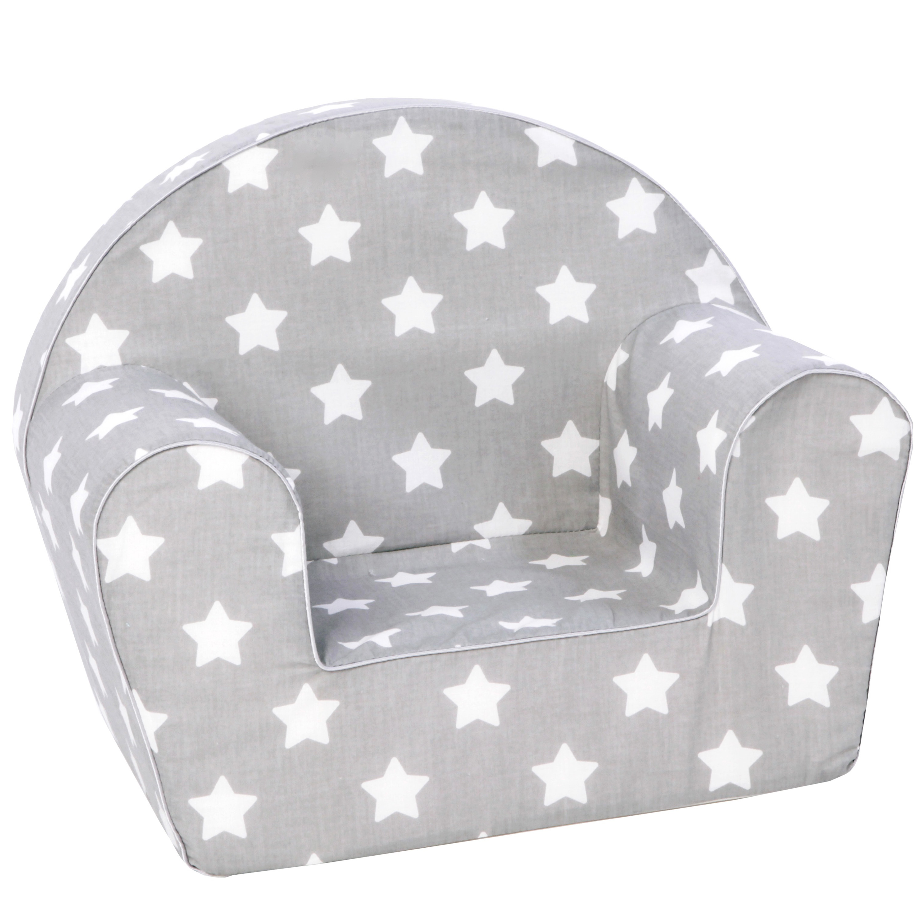Delsit Toddler Chair Kids Armchair European Made Kid Sized Frameless Foam Chair with Removable Cover Perfect Reading Chairs for Toddlers Lightweight Playroom Decor Gray with Stars Walmart