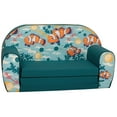 thumbnail image 1 of Delsit Toddler Couch & Kids Sofa - European Made Children's 2 in 1 Flip Open Foam Double Sofa - Convertible Sofa to Lounger, Baby Couch - Comfy Seat That Fits Any Decor (Clown Fish), 1 of 8