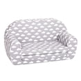 thumbnail image 1 of Delsit Toddler Couch and Kids Flip Open Foam Double Sofa, Gray with Clouds, 1 of 6