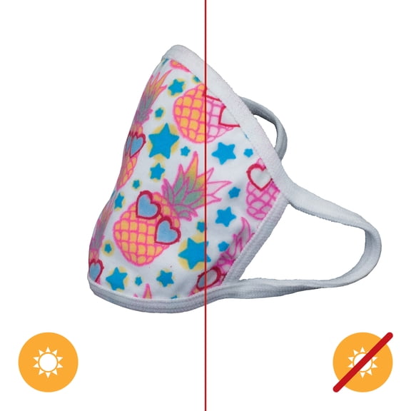 Delsol Color-Changing Face Mask for Youth - Pineapple