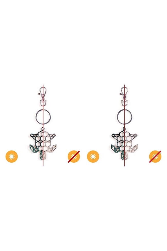 Delsol Color-Changing Key Chain Metal Turtle - Green - 1 Pc Keychain - Pack of 2