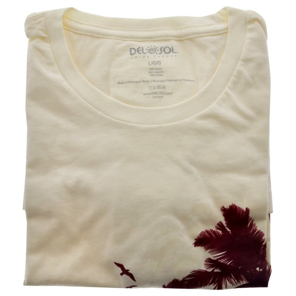 Delsol Womens Boyfriend Tee - Palms And Floral Sunset , 1 Pc T-Shirt (L)