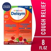 Delsym Children's Cough + Chest Congestion Day & Night Cold Liquid, Cherry & Berry, 8oz (2X4oz)