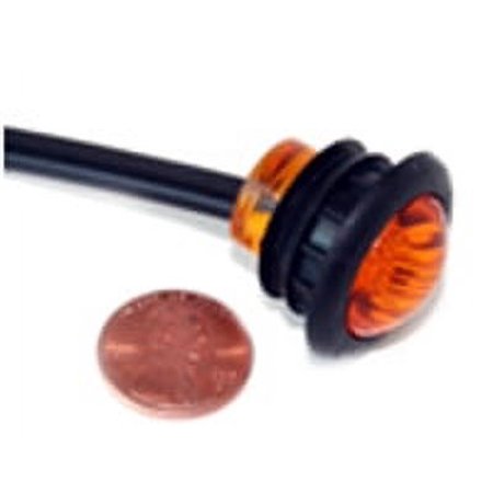 Delta 1" Round LED Amber Clearance Lights with Wire Leads - Pair