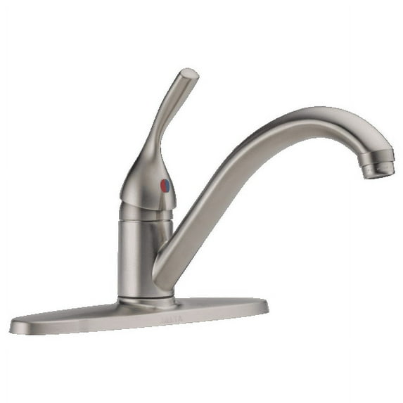 Delta 100-SS-DST 134 / 100 / 300 / 400 Series, Single Handle Kitchen Faucet, WithoutSidespray Stainless
