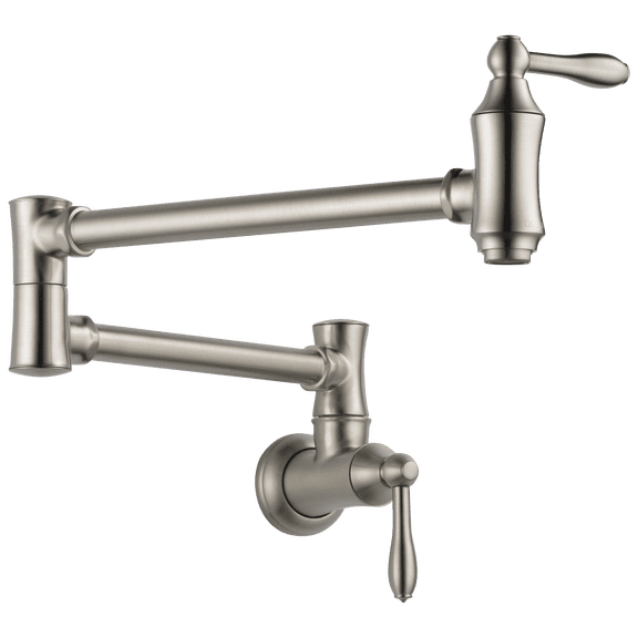 Delta Traditional Wall-Mount Pot Filler in Stainless 1177LF-SS