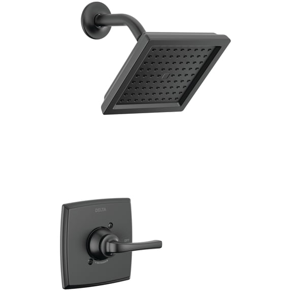 Delta 142864 Matte Black Manual 1-Mode 1-Handle Shower Valve Trim