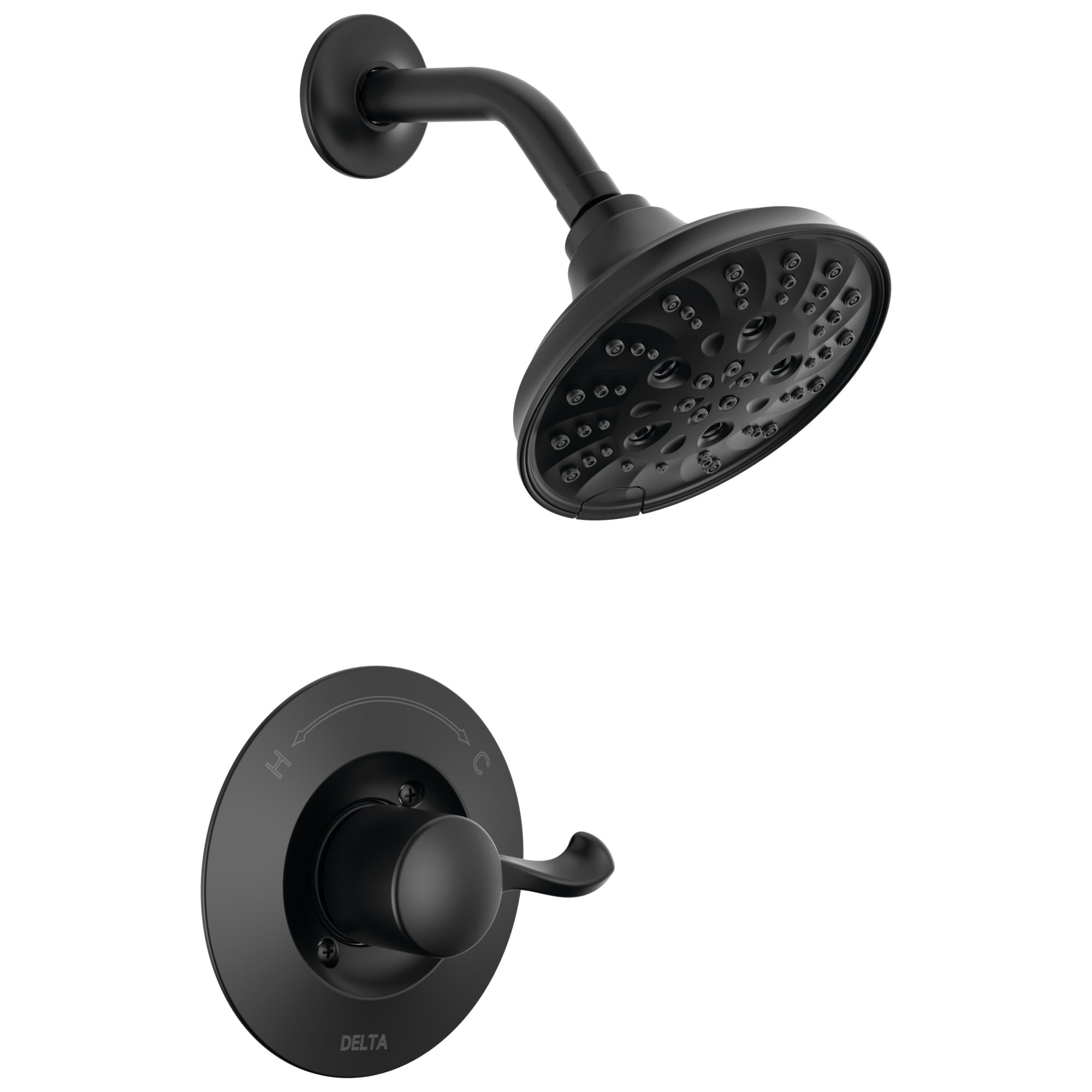 Esato Matte Black Wall Mounted Shower Faucet with Valve