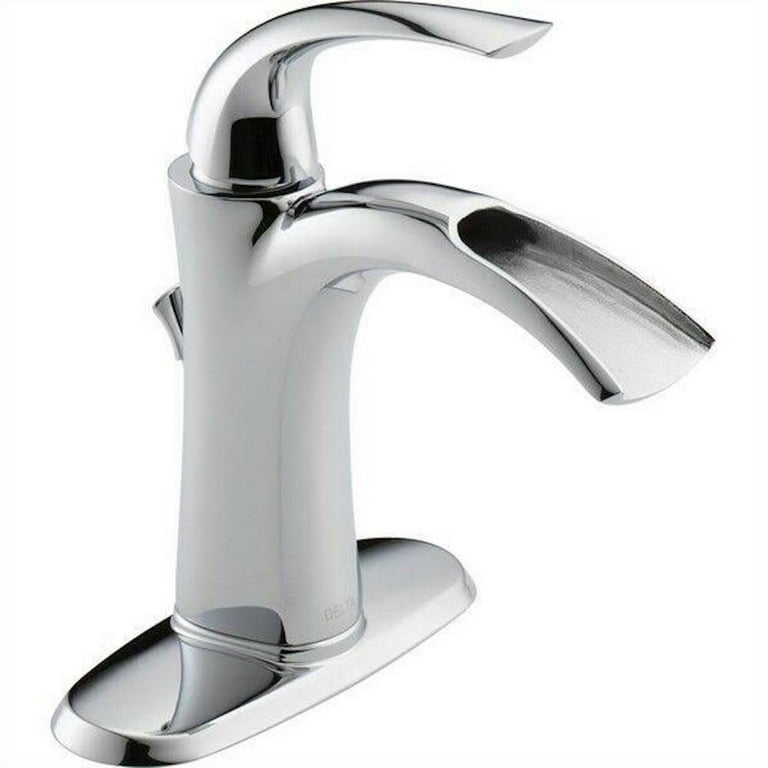Delta Nyla Stainless 1-handle Single Hole/4-in Centerset WaterSense Bathroom Sink Faucet with Drain Delta Nyla Stainless 1-handle Single Hole/4-in Centerset WaterSense Bathroom Sink Faucet with Drain