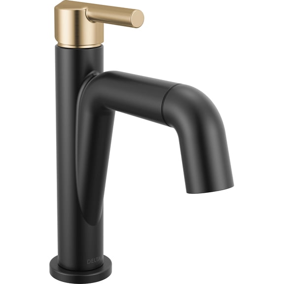 Delta 15849Lf-Pd Nicoli 1.2 GPM Single Hole Bathroom Faucet - Matte Black / Champagne