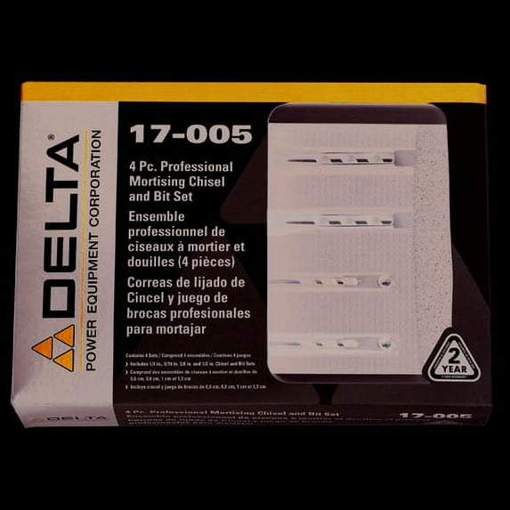 Delta 17-005 4-Piece Professional Mortising Chisel and Bit Set