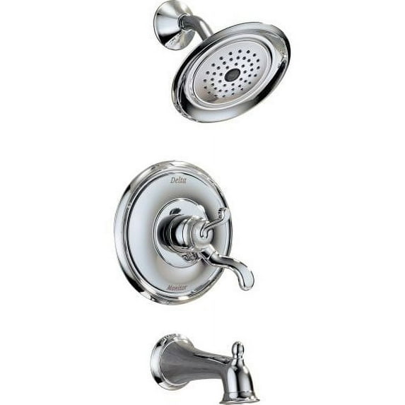 Delta 174925 Vessona Dual Function Pressure Balanced Thermostatic Bath and Shower Trim with Internal Volume Control, Rough-in Valve Included, Chrome
