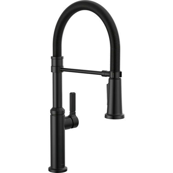 Delta 18829-BL-DST Rhett 1.8 GPM Single Hole Pre-Rinse Pull Down Kitchen Faucet - Black