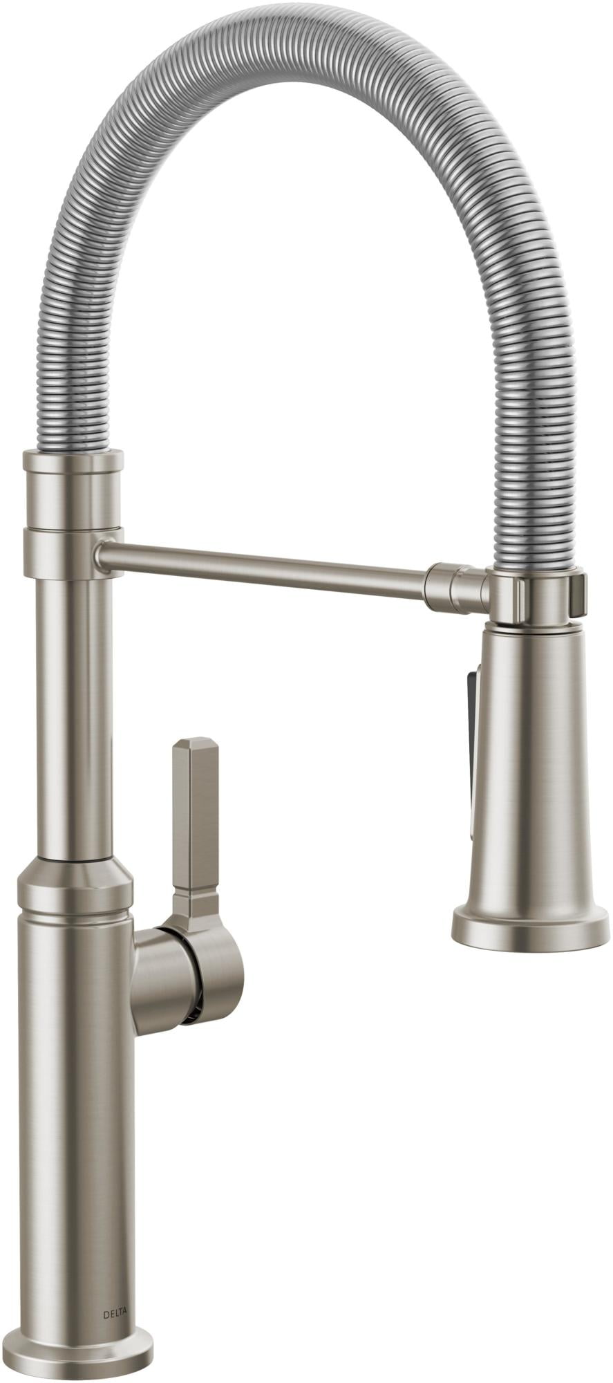 Stainless Steel Commercial Kitchen Faucet with Pull-Down Sprayer