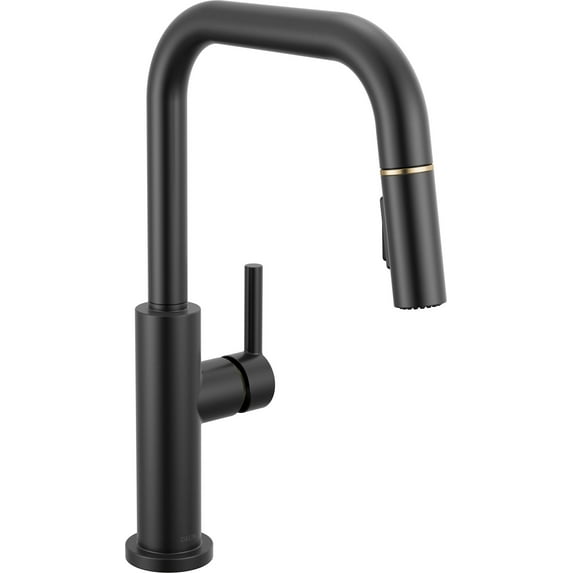 Delta 19868Lf Nicoli 1.8 GPM Single Hole Pull Down Kitchen Faucet - Matte Black /